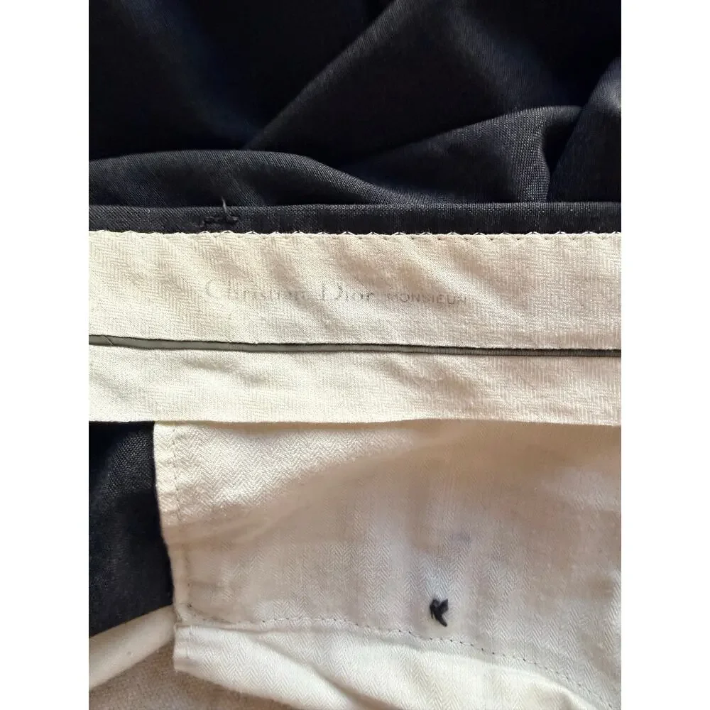 Vintage Christian Dior Monsieur Pants Men's 34X32 Pleated Gray Tailored in USA